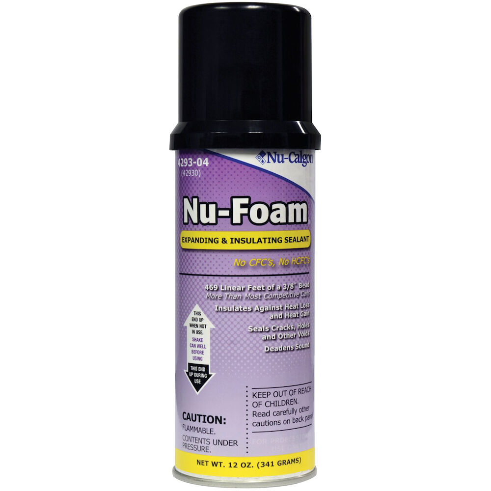 Nu-Calgon Nu-Foam® 4293-04 Expanding and Insulating Sealant, 12 oz Can, Aerosol, Amber
