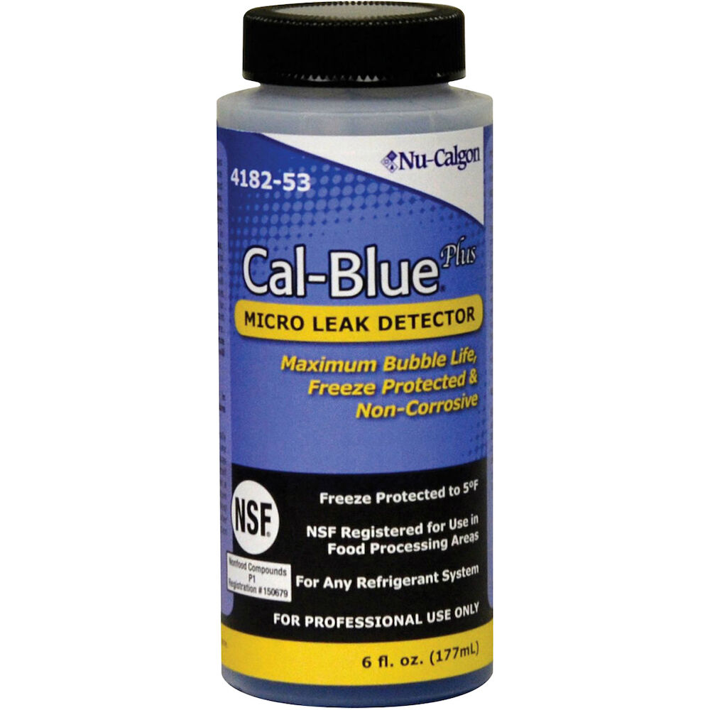 Nu-Calgon Cal-Blue® Plus 4182-53 Gas Leak Detector With Dauber, 6 oz Bottle, Liquid, Blue, Neutral