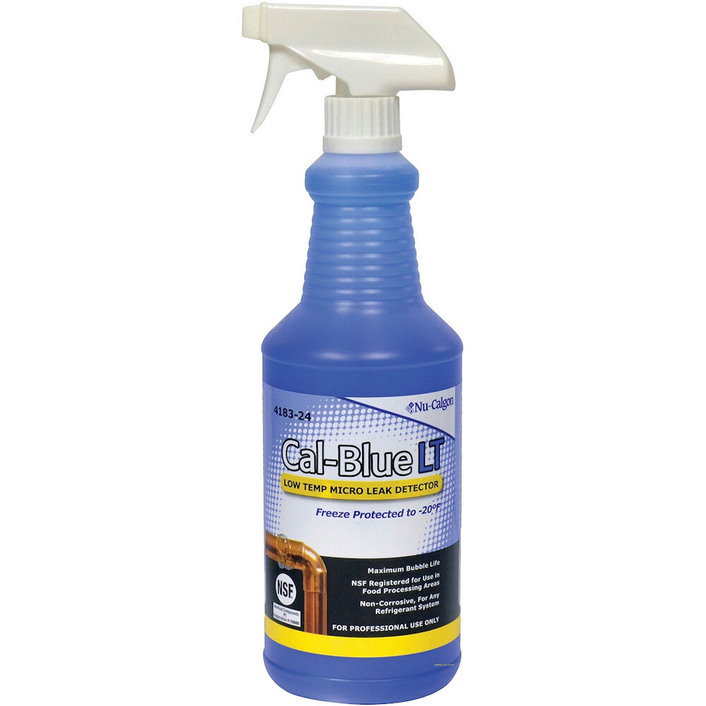 Nu-Calgon Cal-Blue® LT 4183-24 Gas Leak Detector, 1 qt Spray Bottle, Liquid, Blue, Neutral