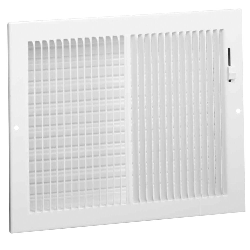 Hart & Cooley® 661 10x4 W 2-Way Sidewall/Ceiling Register, 10x4 in, Steel, Bright White Enamel, Domestic
