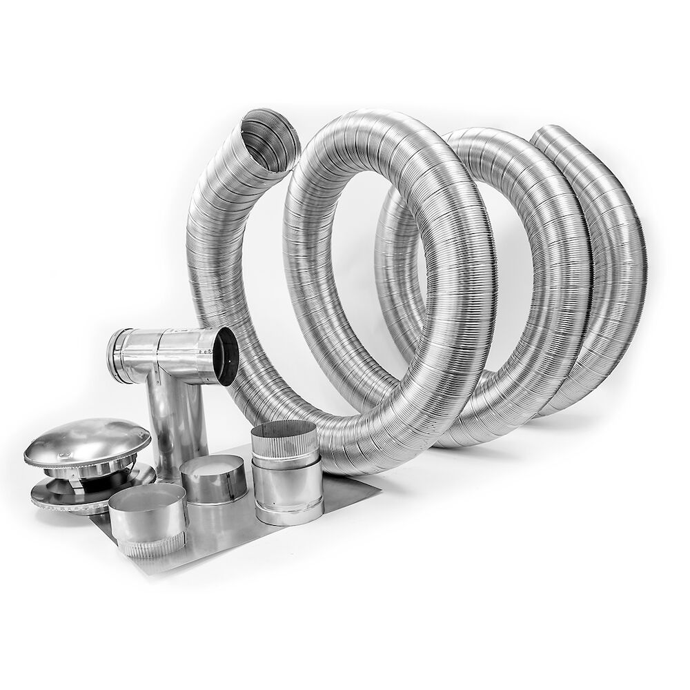 Hart & Cooley® 3ALK25 Chimney Liner Kit, 25' Lx3" W, Aluminum