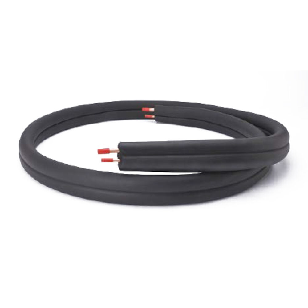 40620250B6 Plain End Mini-Split Line Set, 1/4" Liquid Line, 3/8" Suction Line, 25' L, 1/2" THK Insulation