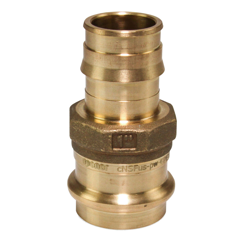 Uponor ProPEX® LFP4511010 1" Press Adapter, F1960 Cold Expansion PEX x Press, 250 psi, Brass