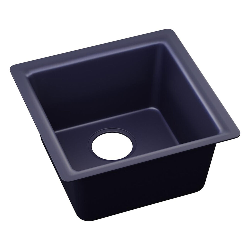 ELX1616PA0 15-3/4" Quartz Luxe Single Bowl Dual-Mount Square Bar Sink, Jubilee Blue