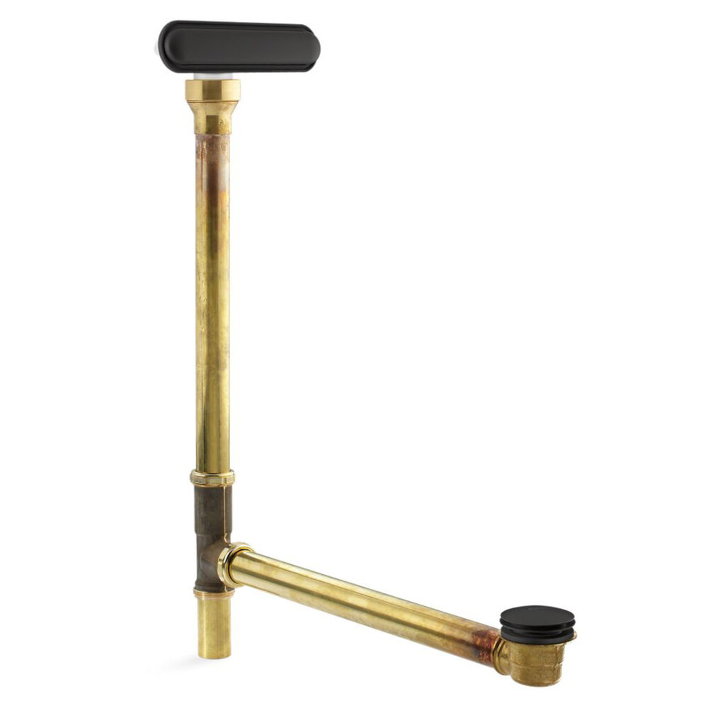 K-7271-BL Clearflo Slotted Overflow Brass Bath Drain, Matte Black