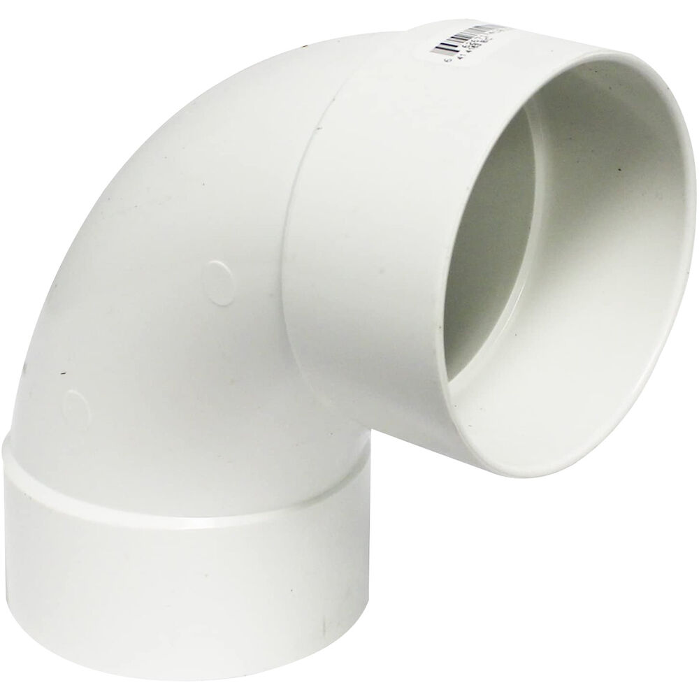 IPEX 414163BC Long Sweep Sewer 90 deg Elbow, 3 in, Hub, PVC
