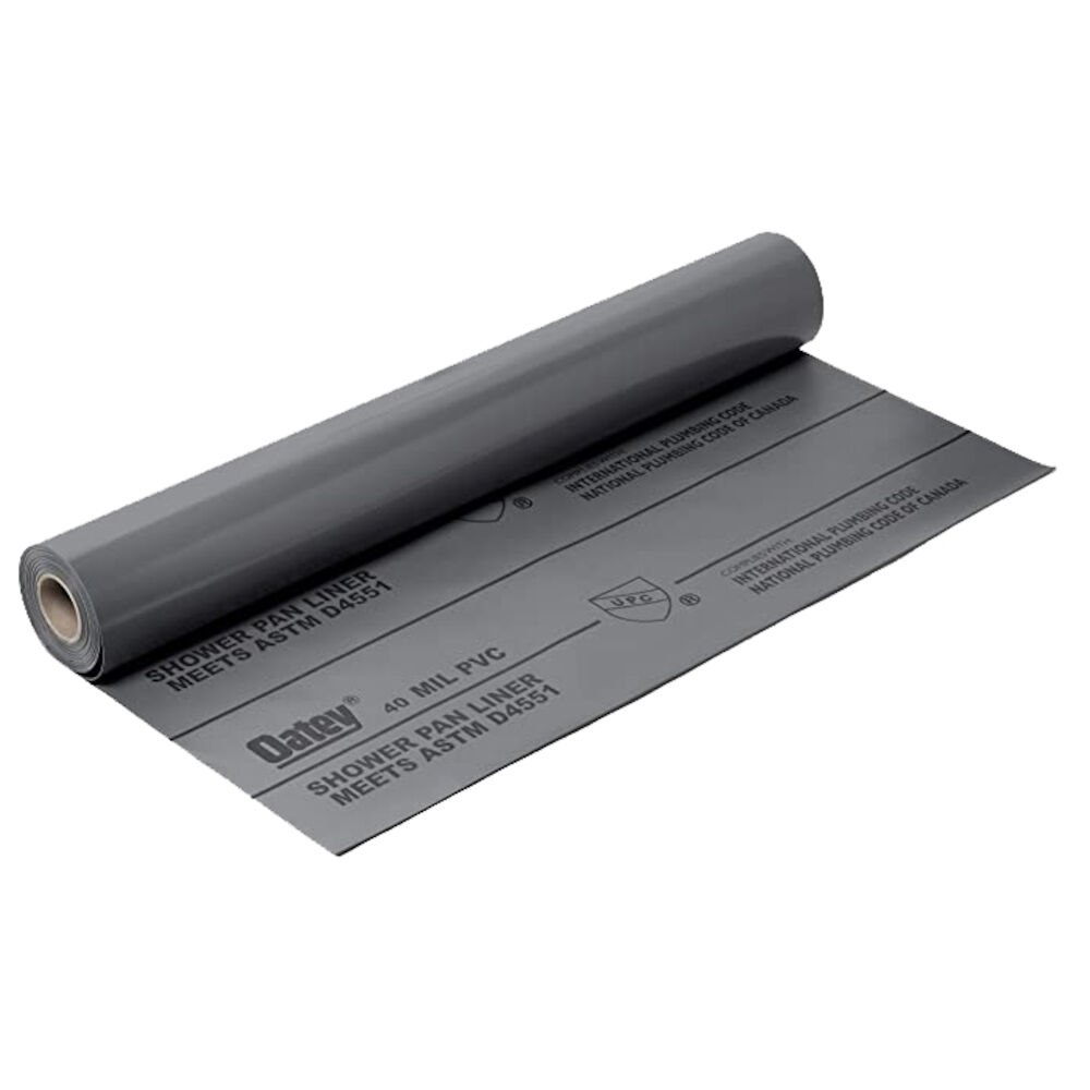 Oatey® 41590 CPE Shower Pan Liner Roll, 5x40 ft, 40 mil THK, Chlorinated Polyethylene, Black