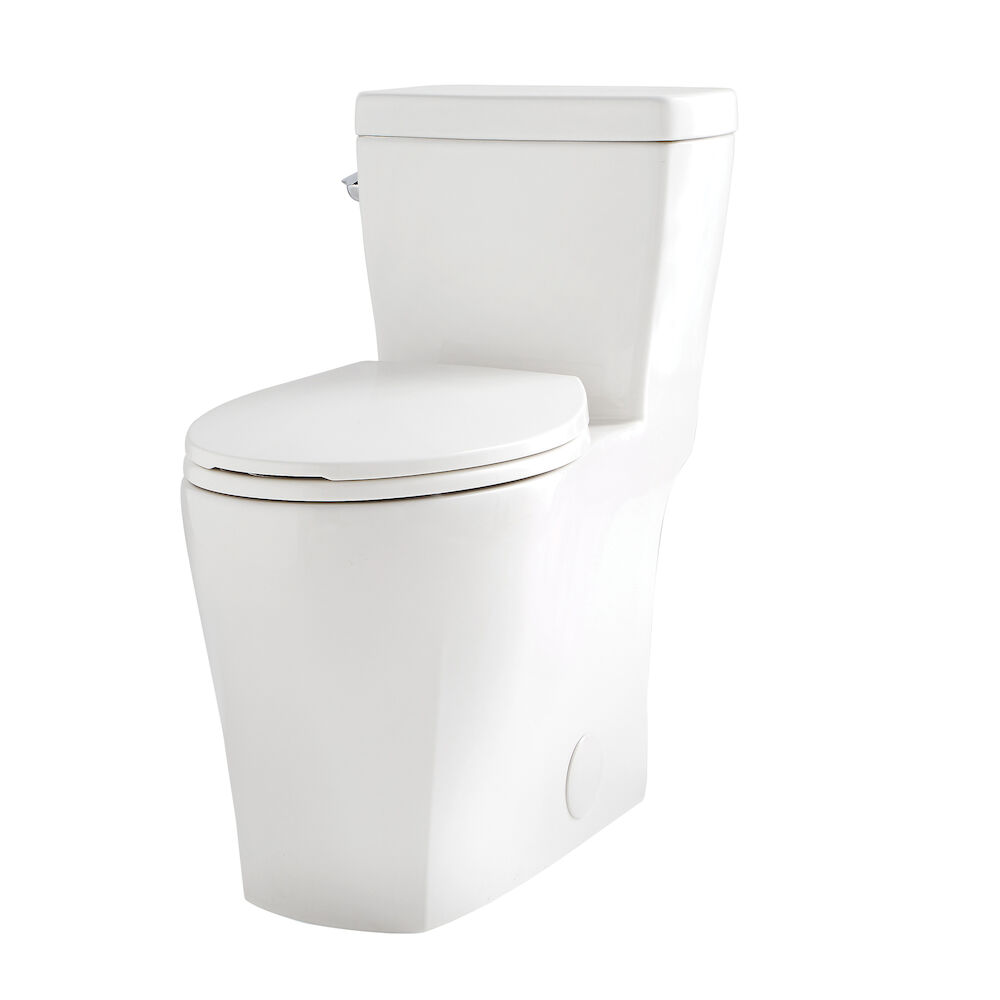 Gerber® ErgoHeight™ G0021021 1-Piece Toilet, Lemora™, Elongated Bowl, 17-1/8" H Rim, 12" Rough-In, 1.28 gpf, White, Import