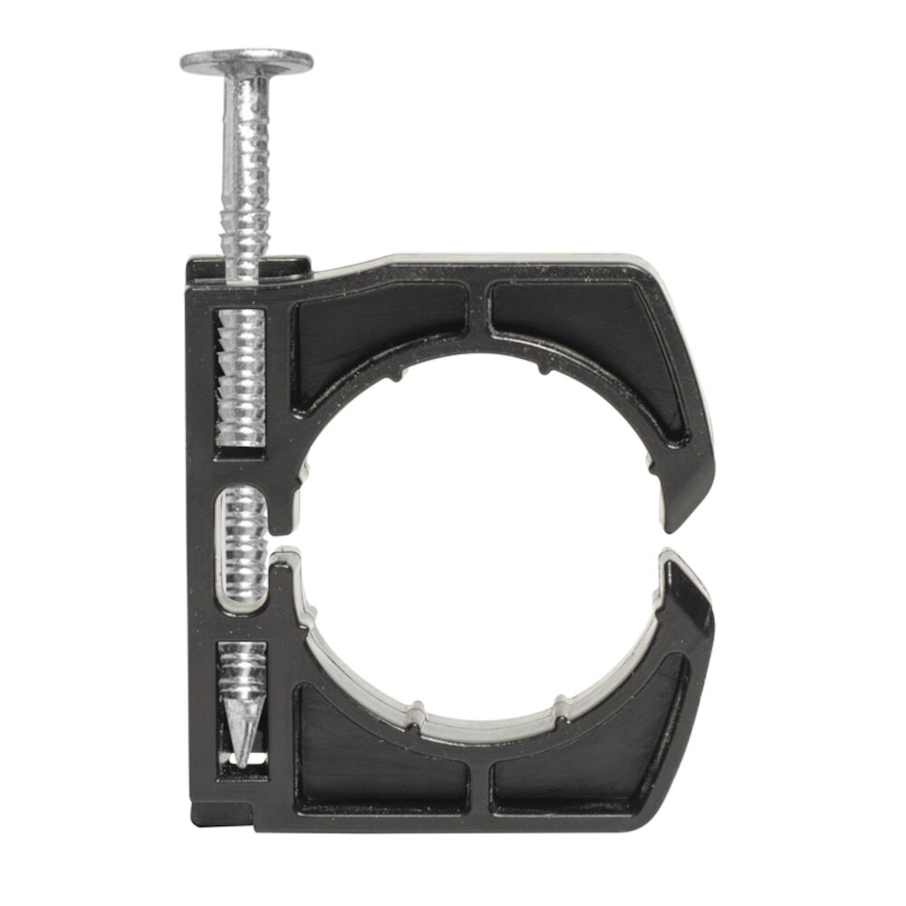 Oatey® 33907 Full Pipe Clamp w/ Barbed Nail, 1" Pipe, Polypropylene