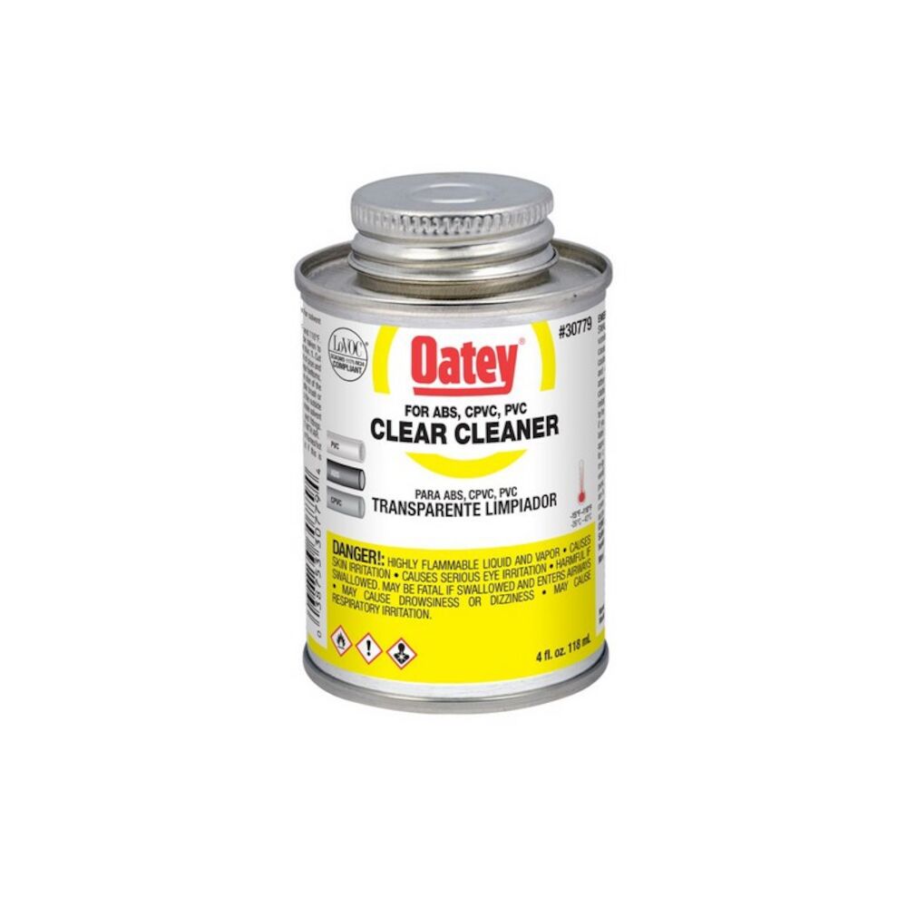 Oatey® 30779 Plastic Cleaner, 4 oz Can, Clear