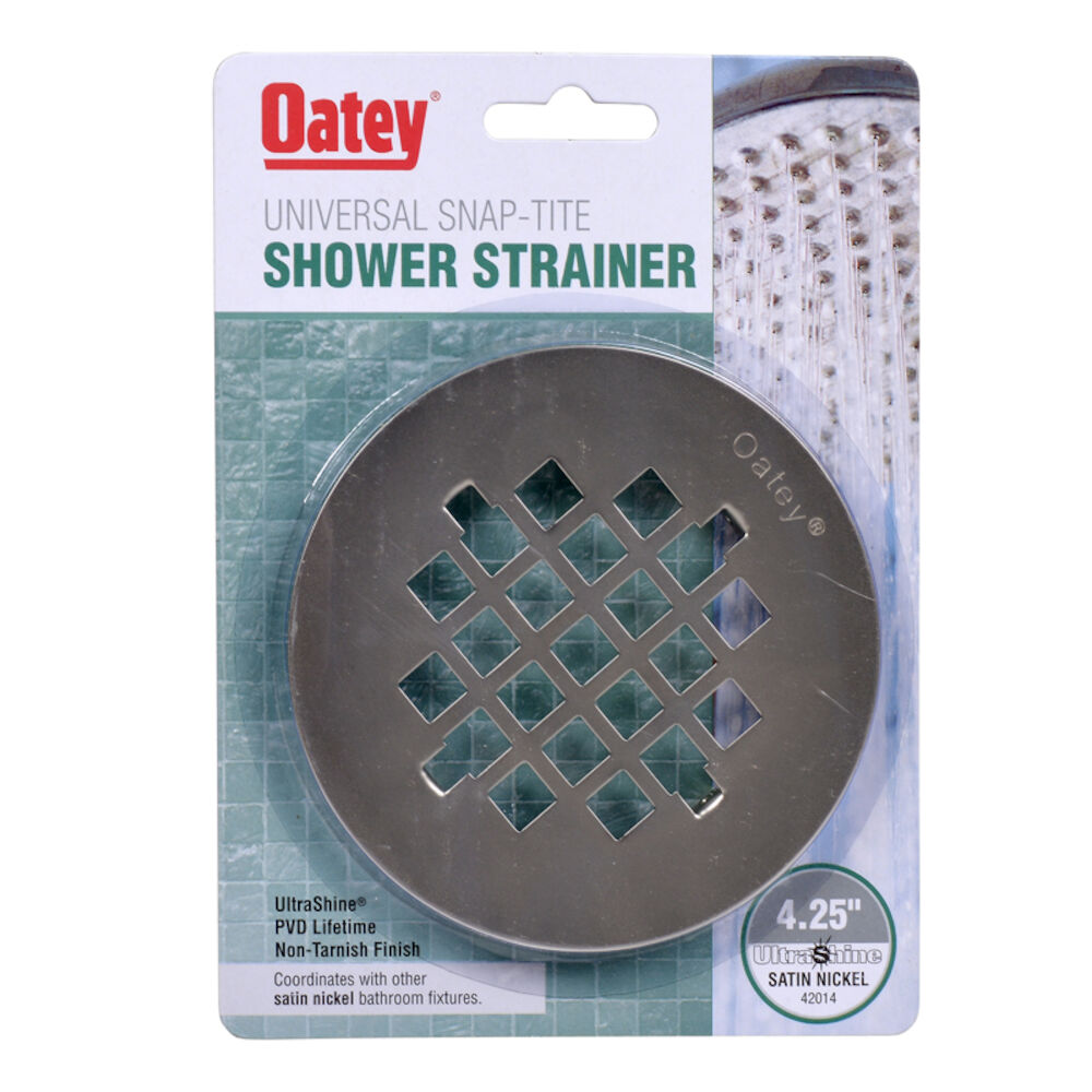 Oatey® 42014 Round Snap-Tite Strainer, 4-1/4" Nominal, Stainless Steel, PVD Satin Nickel