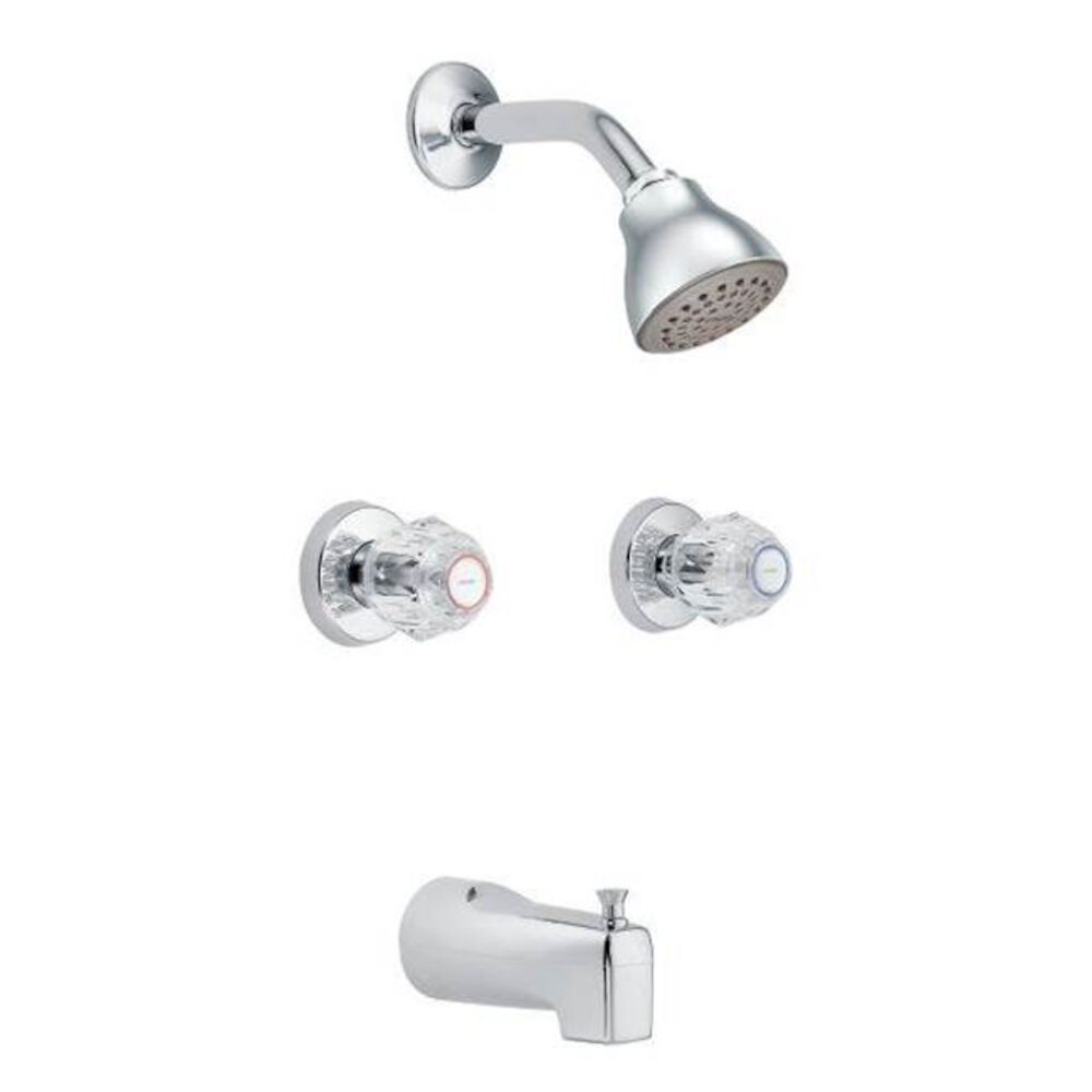 Moen® 2919EP Chateau® Standard Tub and Shower Faucet Trim, 1.75 gpm Shower, Chrome Plated