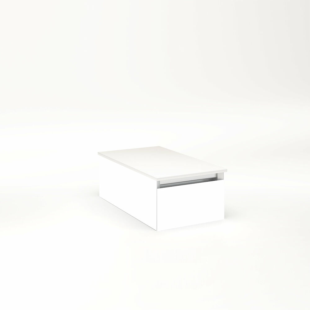 VM12H1D21F21N Cartesian 12-1/8" x 7-1/2" x 21-3/4" Vanity with Slim Drawer, White