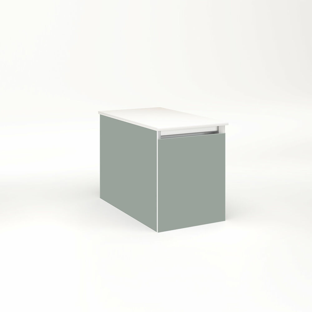 VM12H2D21F27S Cartesian 12-1/8" x 15" x 21-3/4" Vanity with Single Drawer, Matte Gray