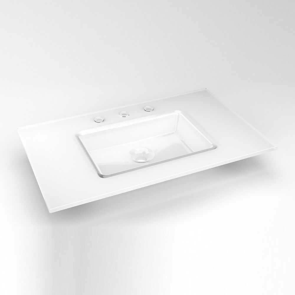 TC31UCN21-8 31X19 WHT 3H GLASS SINK