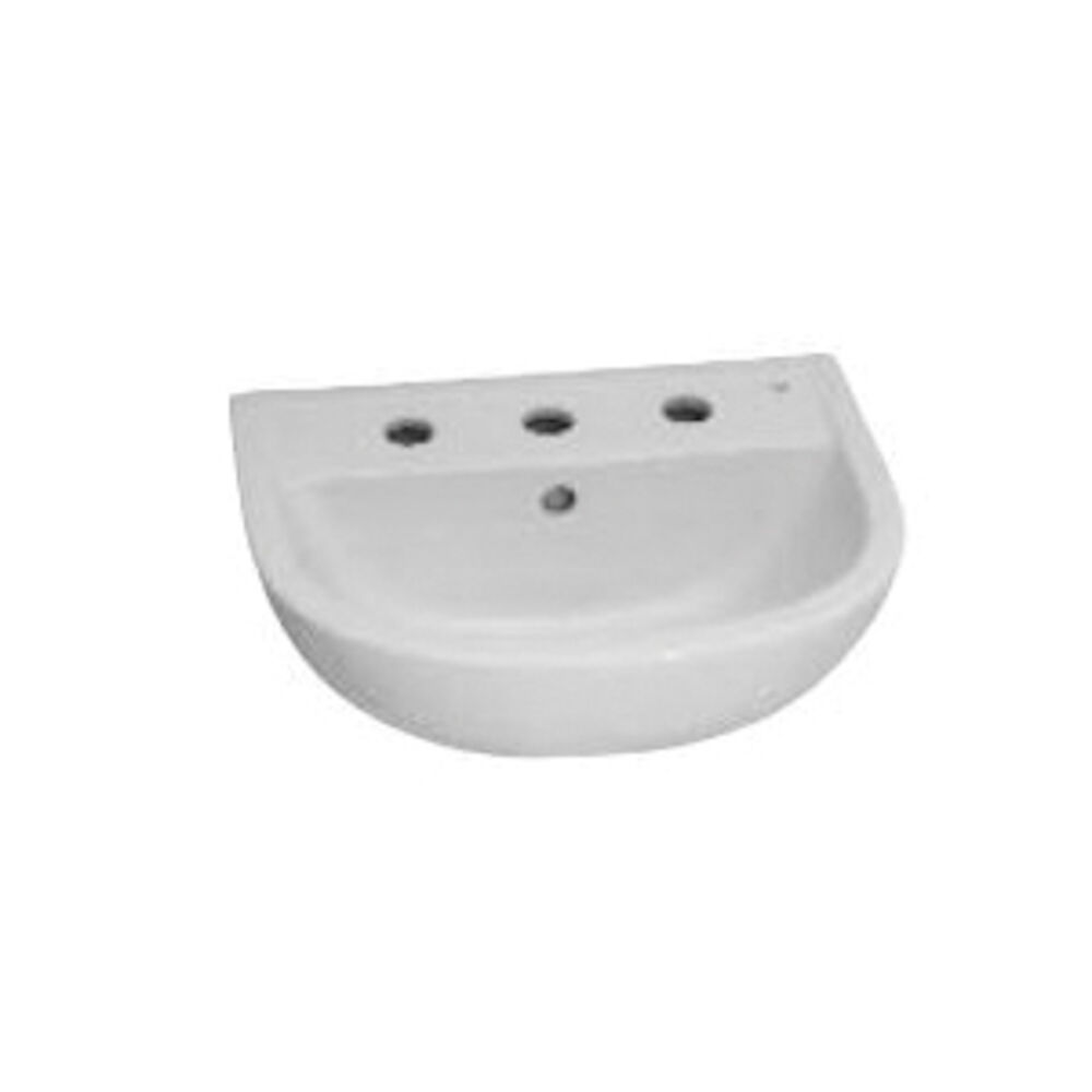 B/3-554WH Compact™ 545 Lavatory Basin Only, D-Shaped Shape, Surface Mount, Vitreous China, White