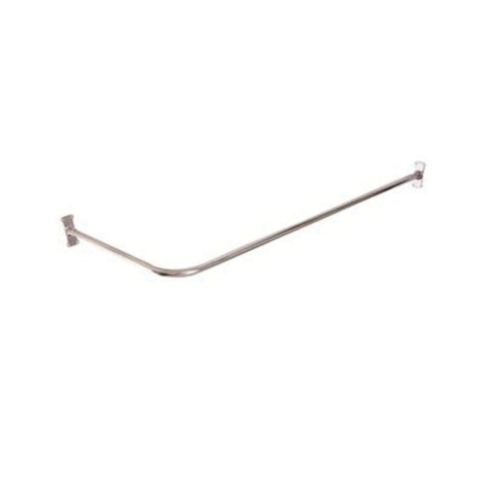 Barclay 4121-60-CP Corner 2-Piece Shower Rod, 1" Dia x 60" L Rod/Track, Solid Brass, Polished Chrome, Domestic