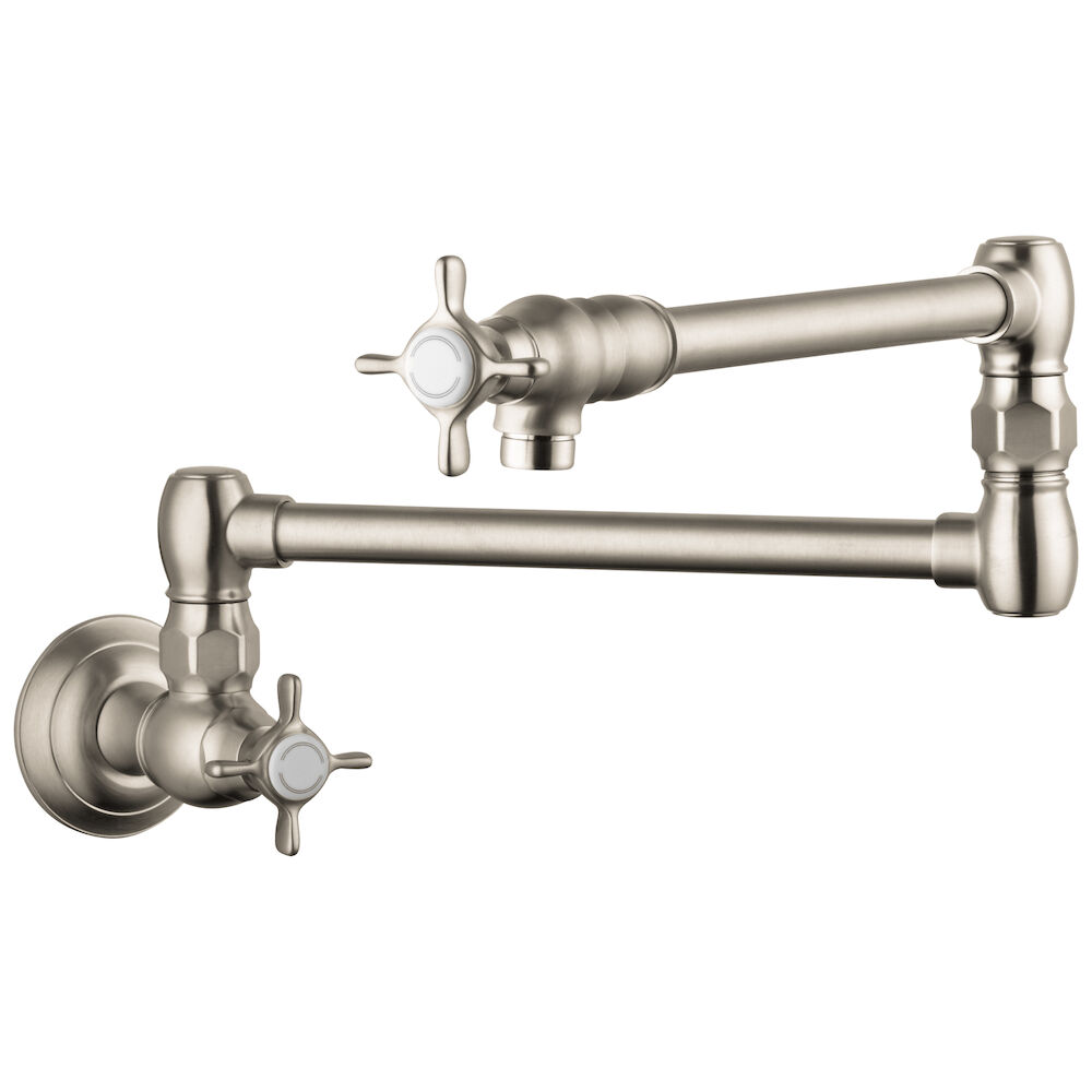 AXOR 16859801 Montreux Pot Filler, 2.5 gpm, Steel Optik, 2 Handles