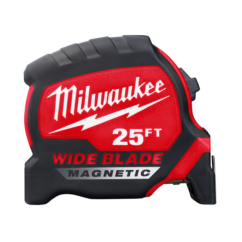Milwaukee® Tool 48-22-0225M Wide Blade Measuring Tape, Magnetic, 25 ft. x 1.3 in., Anti-tear coating