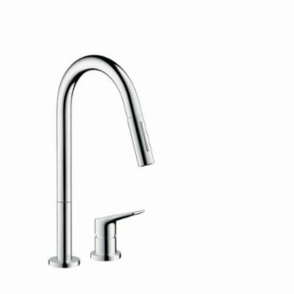 AXOR 34822001 Pull-Down Kitchen Faucet, Citterio M, 2.2 gpm, Chrome Plated, 1 Handle, 2 Faucet Holes, Residential