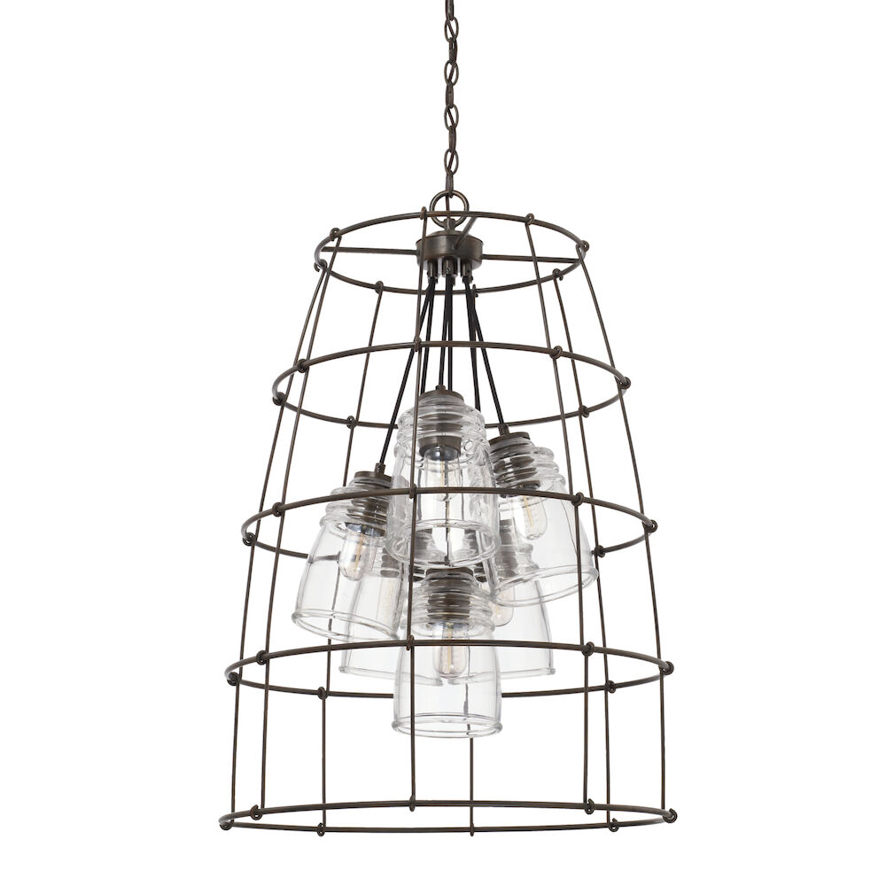 529761NG-462 Turner 6-Light Foyer, Nordic Gray