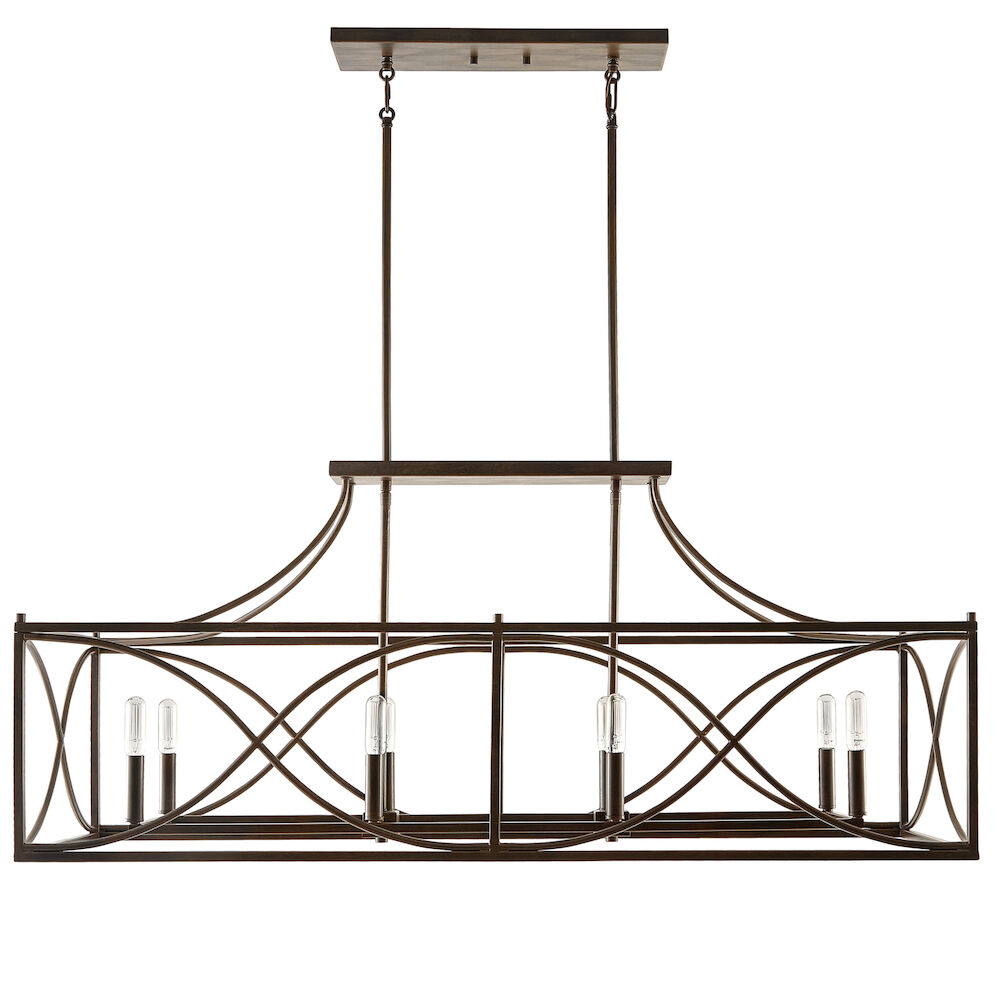 829181NG Tybee 8-Light Island Light Fixture, Nordic Gray