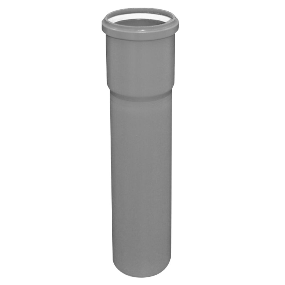 InnoFlue® ISVL021 Single Wall Rigid Vent Length with Long Socket, Polypropylene, 2x12" L, Gray