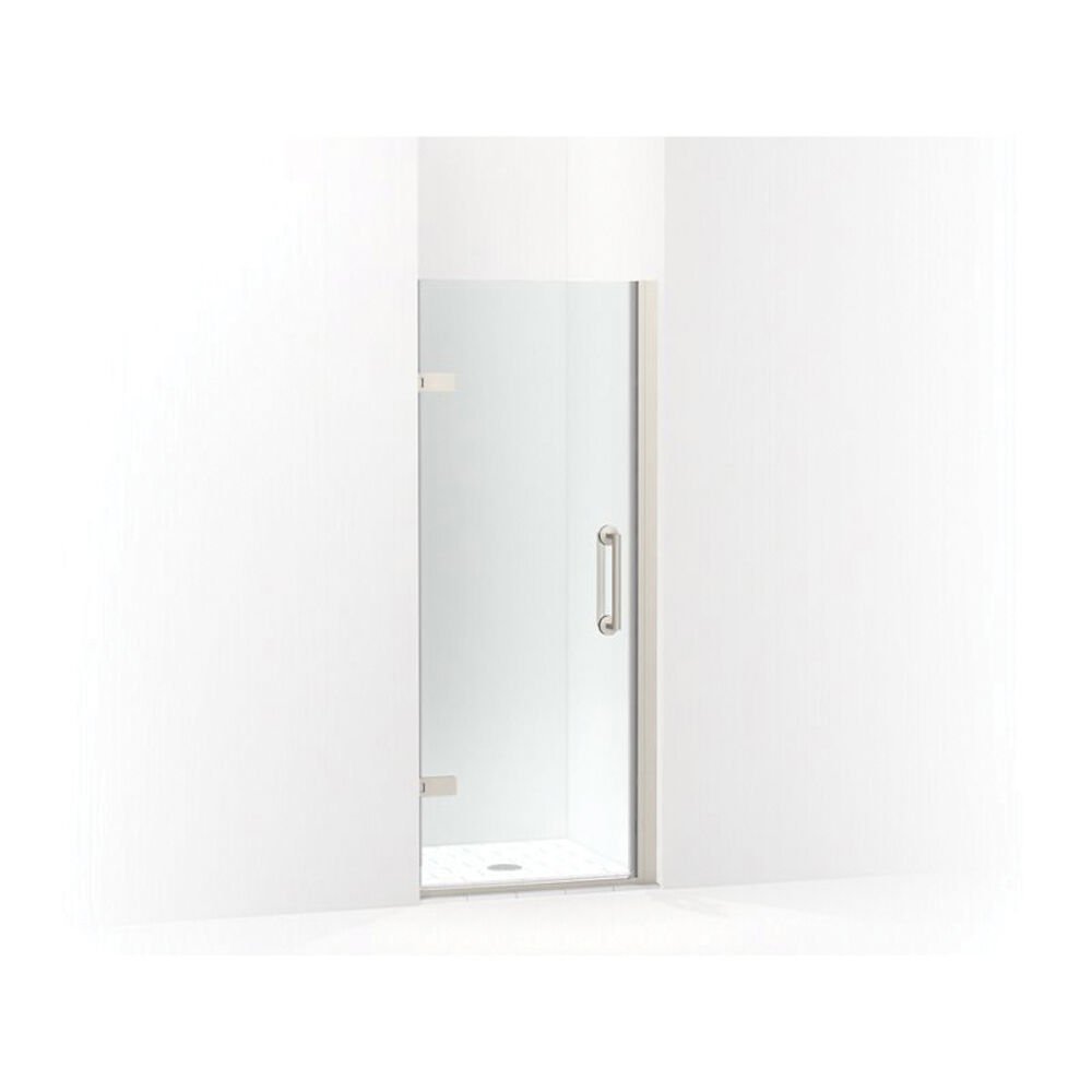 Kohler® 27577-10L-BNK Pivot Shower Door, Crystal Clear Tempered Glass, Frameless Anodized Brushed Nickel Frame