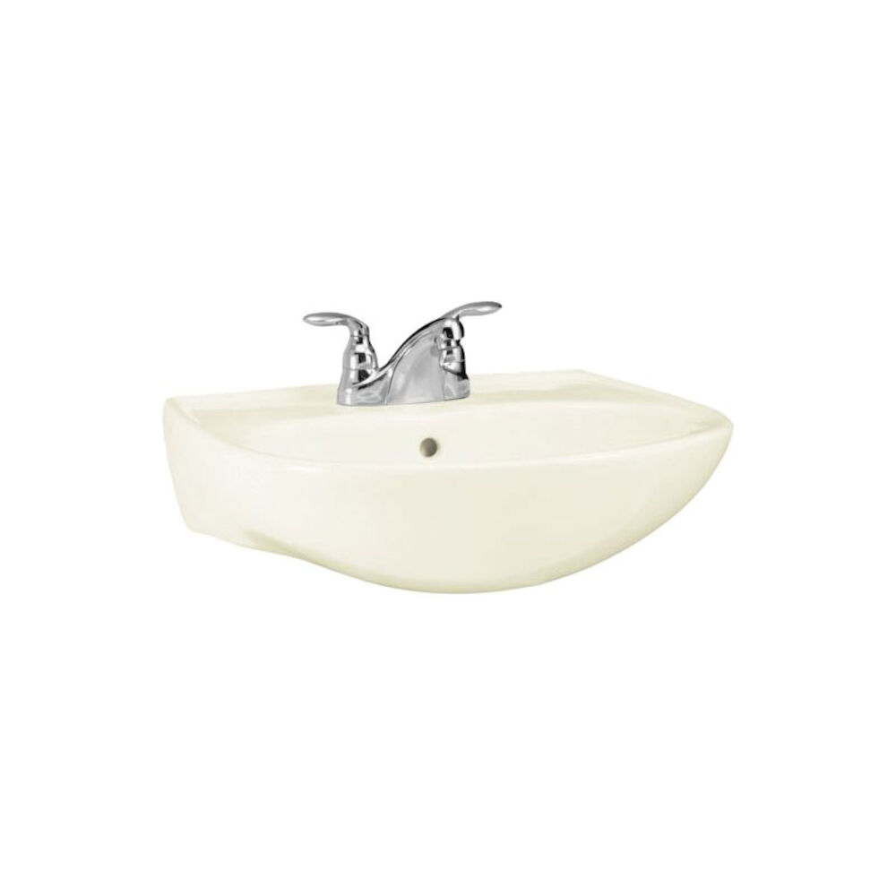 446124-96 Sacramento® Bathroom Sink Basin With Overflow, Oval, Pedestal Mount, Vitreous China, Biscuit