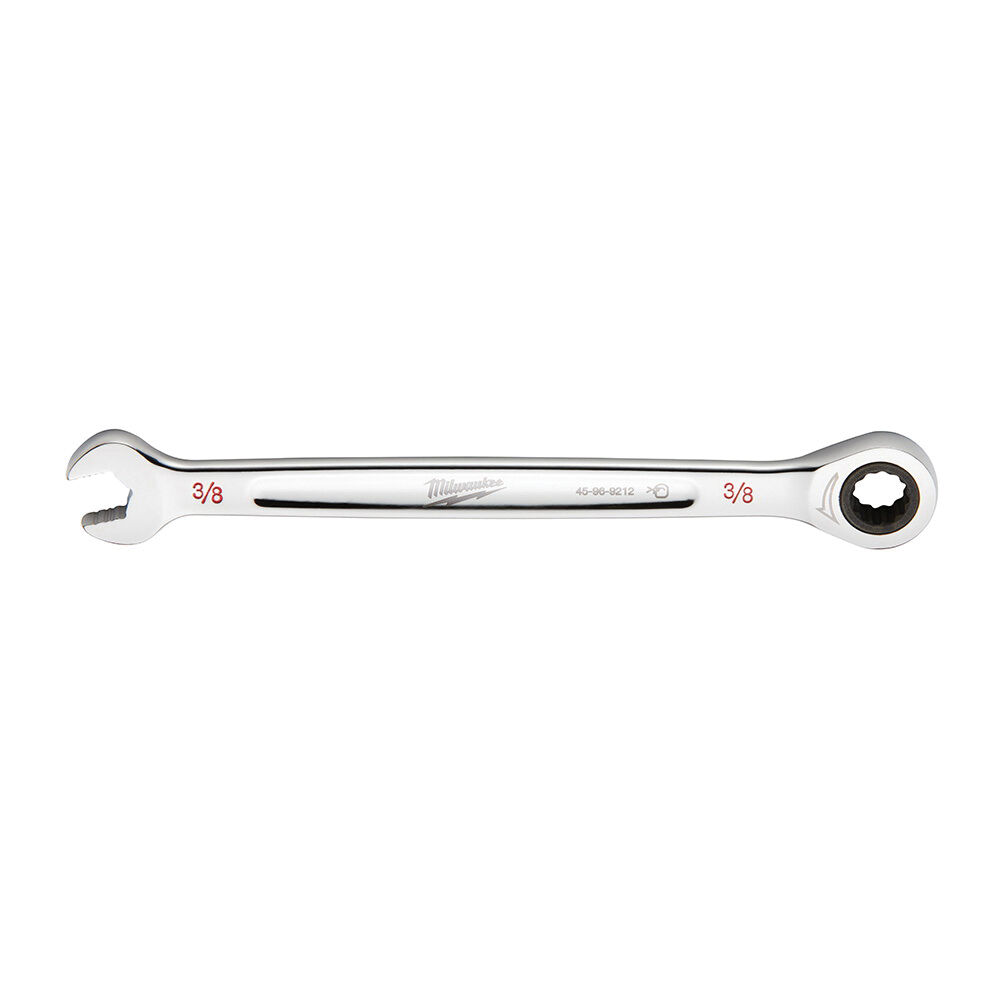Milwaukee® Tool 45-96-9212 Ratcheting Standard Length Combination Wrench, 3/8" Wrench, 12 Points, 6-1/2" OAL, Steel