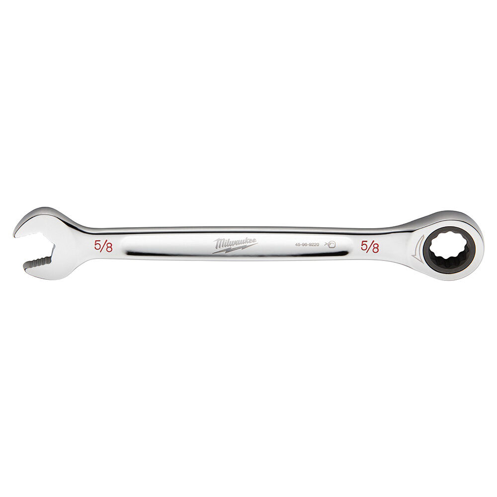 Milwaukee® Tool 45-96-9220 Ratcheting Standard Length Combination Wrench, 5/8" Wrench, 12 Points, 8.58" OAL, Steel