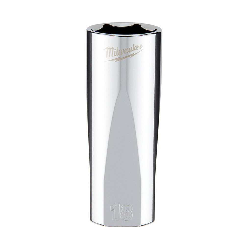 Milwaukee® Tool 45-34-0118 Socket, 3/8 in, 18 mm Deep Socket, 6 Points