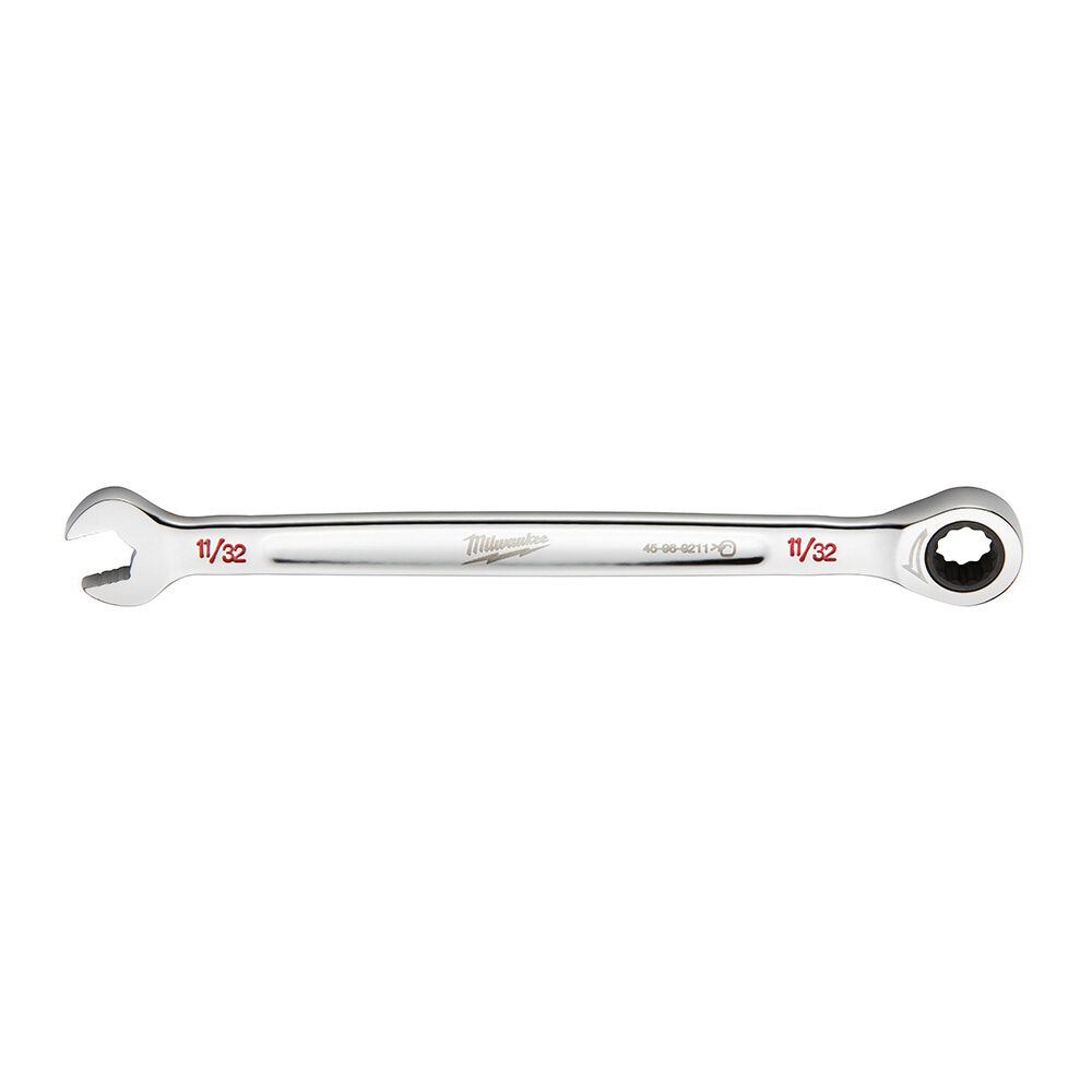 Milwaukee® Tool 45-96-9211 Ratcheting Standard Length Combination Wrench, 11/32" Wrench, 12 Points, 6.14" OAL, Steel