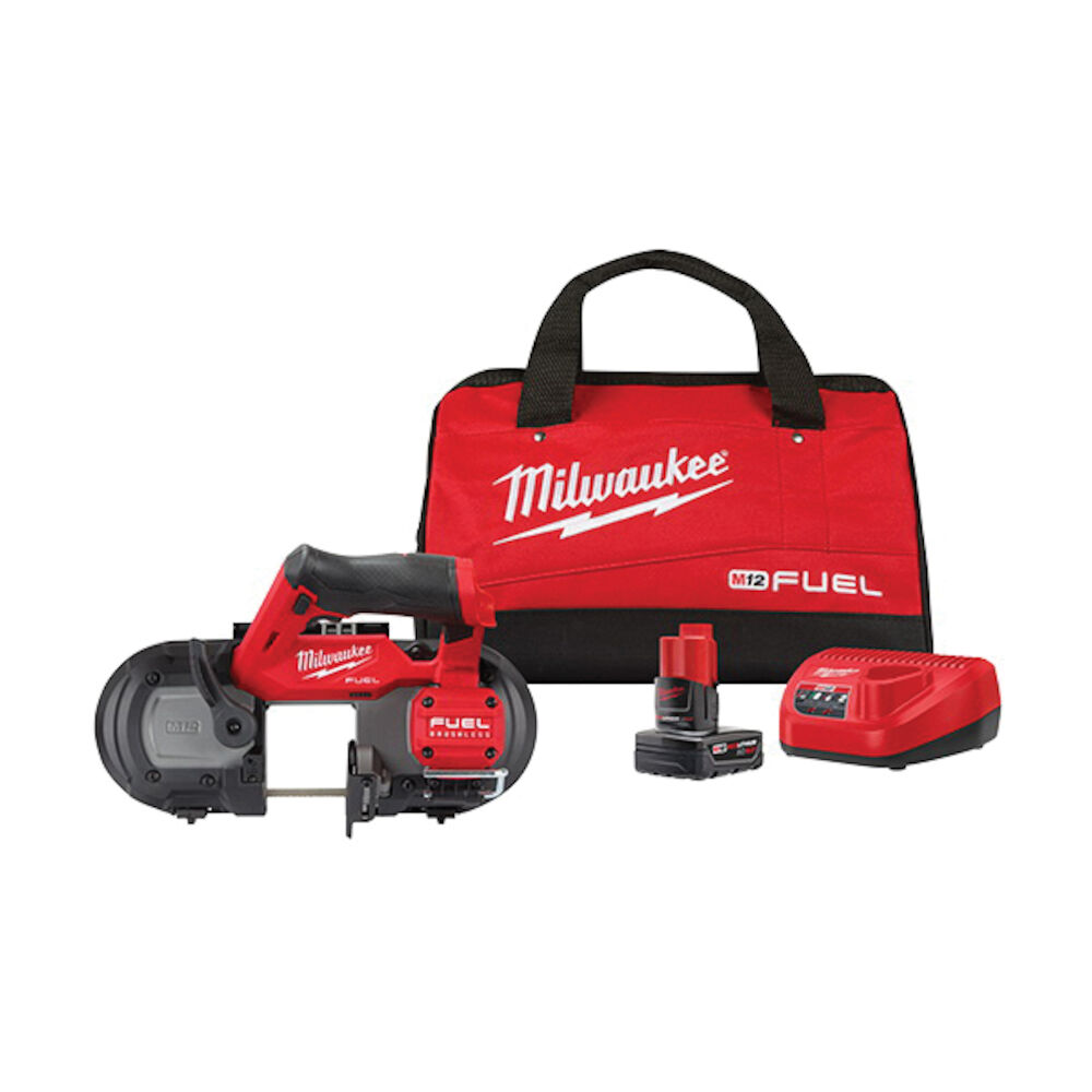 Milwaukee® Tool 2529-21XC M12 FUEL™ Compact Cordless Band Saw, 2-1/2" Cutting, 30-9/16" Blade, 12 V, 4 Ah M12™ REDLITHIUM™ XC4.0 Battery