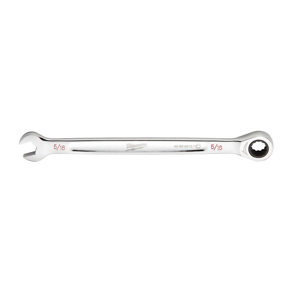 Milwaukee® Tool 45-96-9210 Ratcheting Standard Length Combination Wrench, 5/16" Wrench, 12 Points, 5.75" OAL, Steel