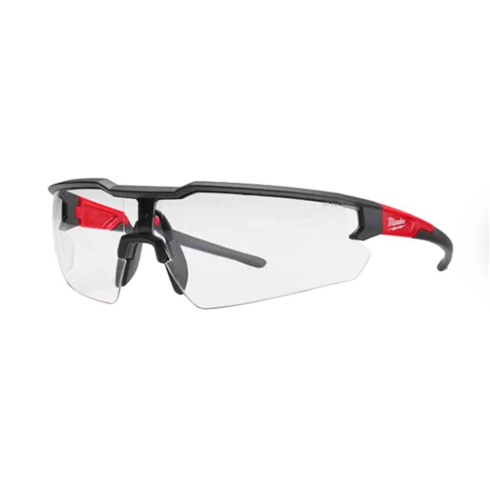 Milwaukee® Tool 48-73-2011 Safety Glasses, Anti-Scratch, Clear Lens, Black/Red, Plastic Frame, Polycarbonate Lens, ANSI Z87.1/CSA Z94.3