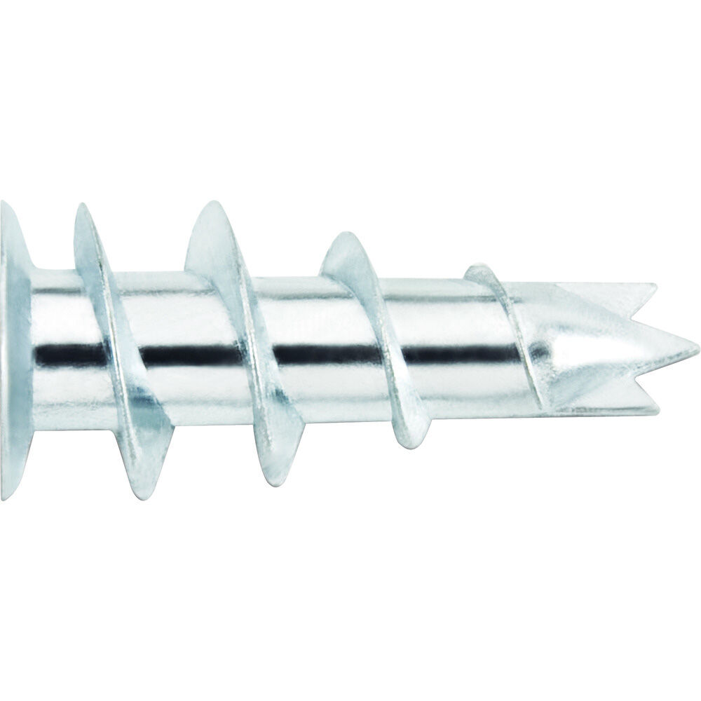 Zinc Zip-It One Piece Self Drilling Wallboard Anchors, 3/8" to 1" Wall Thickness, Zamac Alloy, #8 x 1" Screws