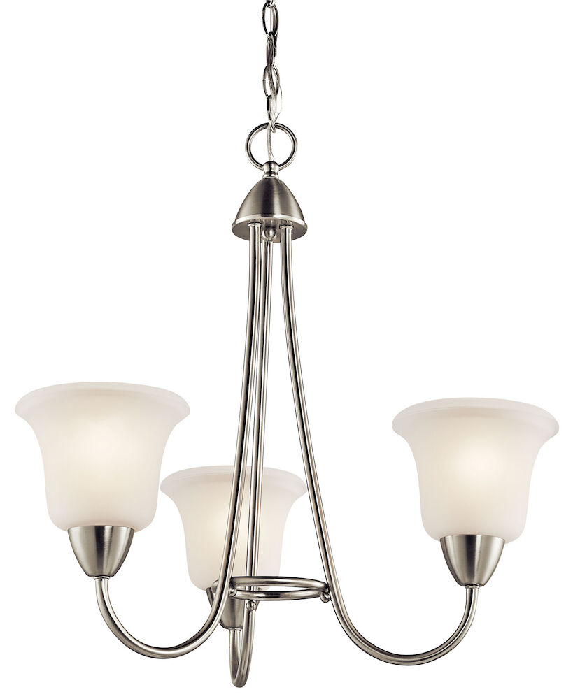 Kichler® 42883NI Nicholson™ 1-Tier Transitional Small Chandelier, (3) A19 Incandescent Lamp, 120 VAC, Brushed Nickel Housing