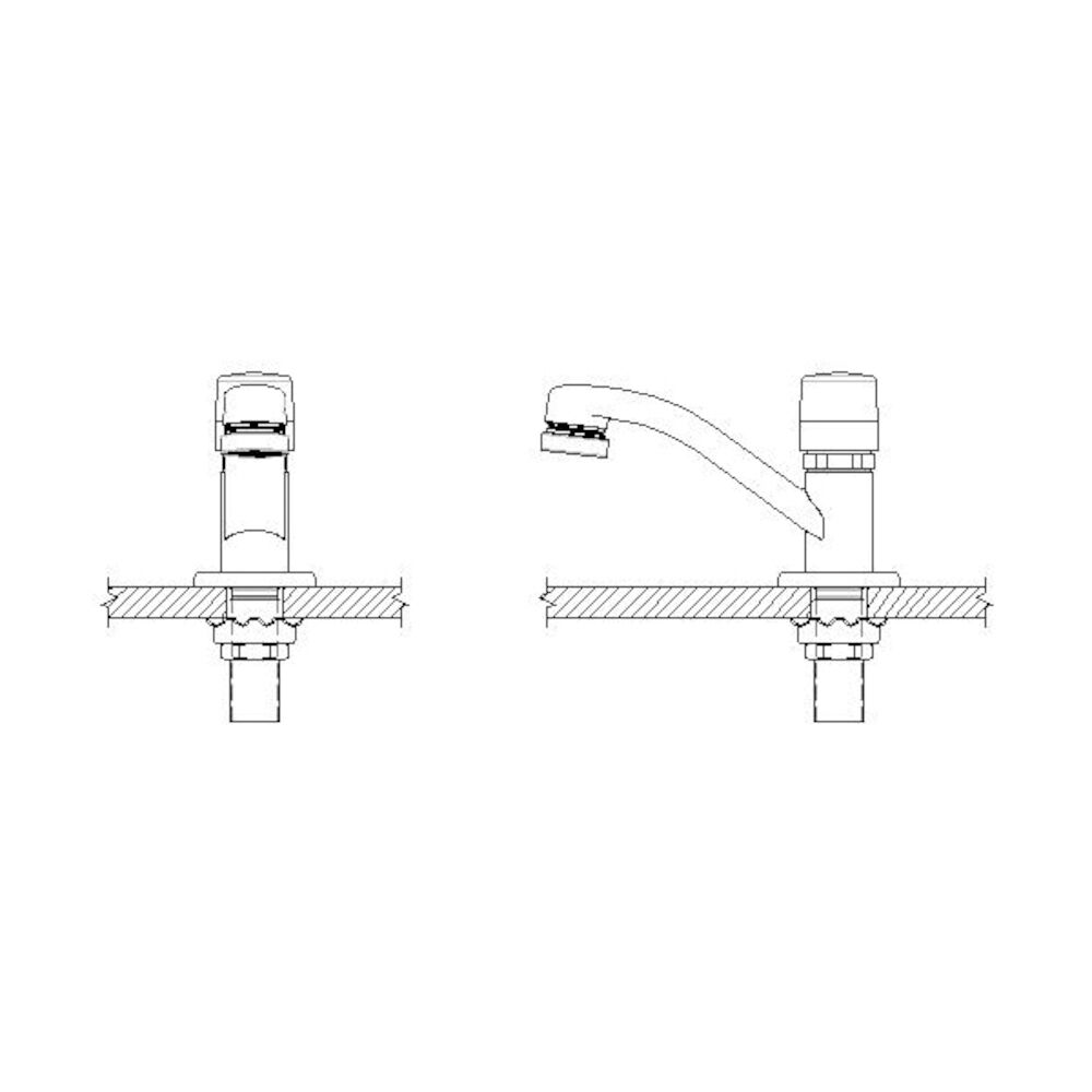 Commercial 86T Single Hole Metering Slow-Close Bathroom Faucet, Chrome