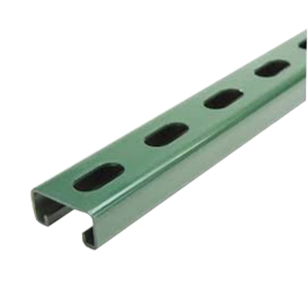 B-Line B22SH-120GRN Slotted Single Metal Framing Channel, 1-5/8" H x 10' L x 1-5/8" W, 2" Spacing, Dura Green™