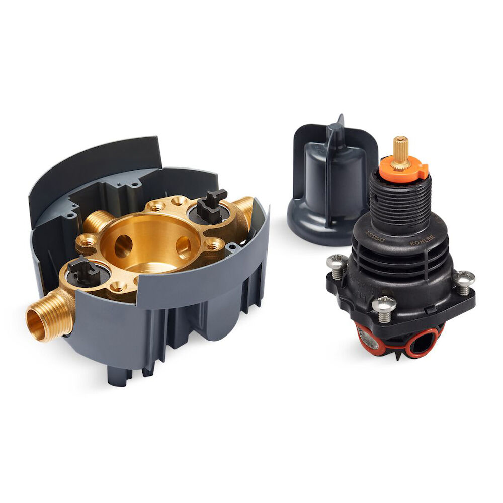 Kohler® Rite-Temp® thermostatic valve body and cartridge kit w/ service stops