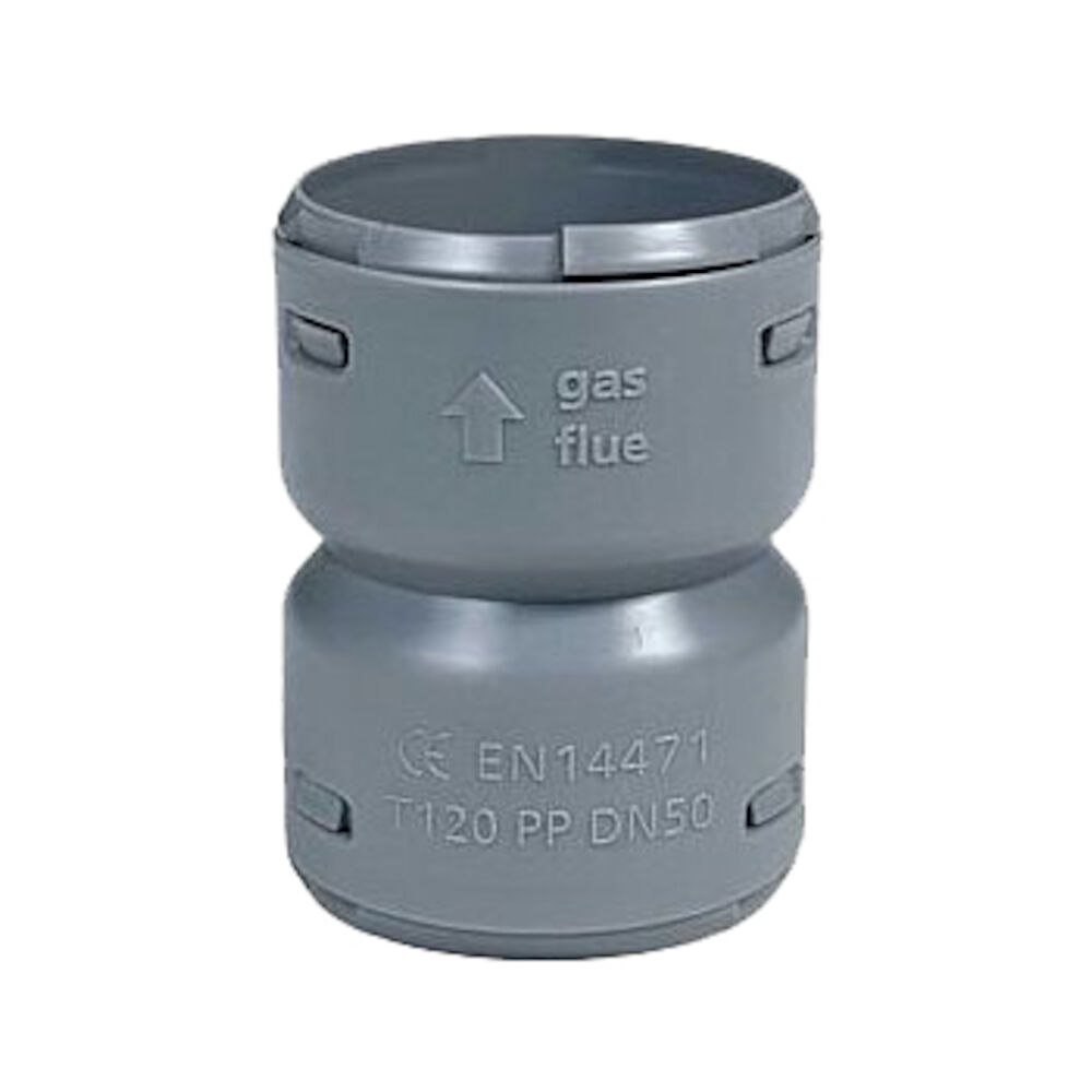 IFFFC02 Flex to Flex Coupler, 3.4" L, 2" Dia, Polypropylene, Domestic