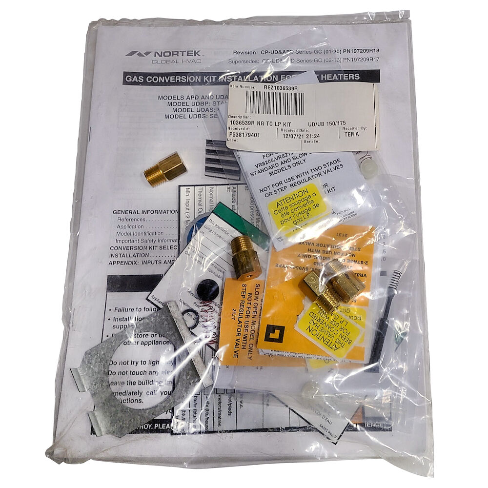 1036539R NG to LP Kit UD/UB 150/175