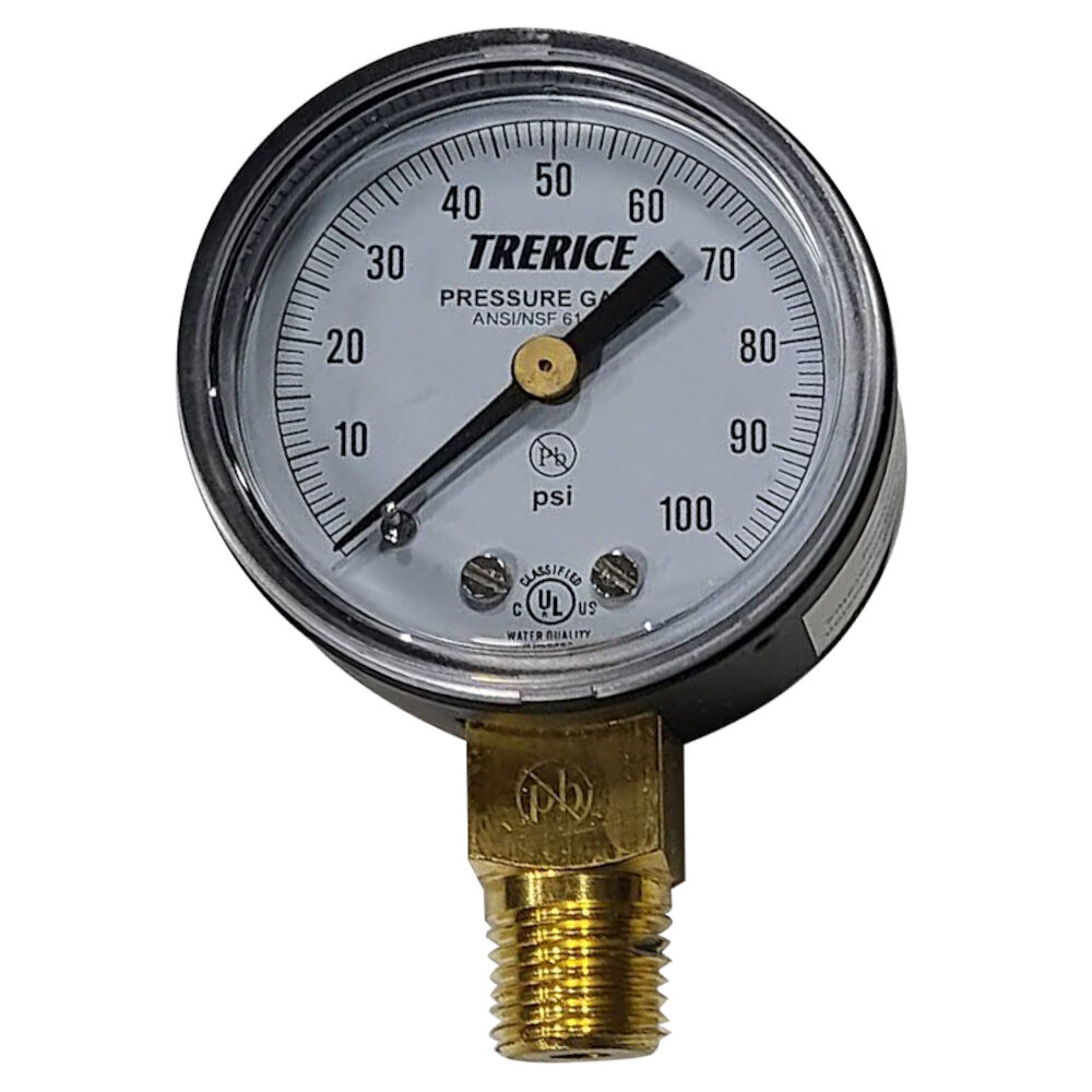 Trerice 800B2002LA100 0-100 psi 2" dial, 1/4 BM Pressure Gauge