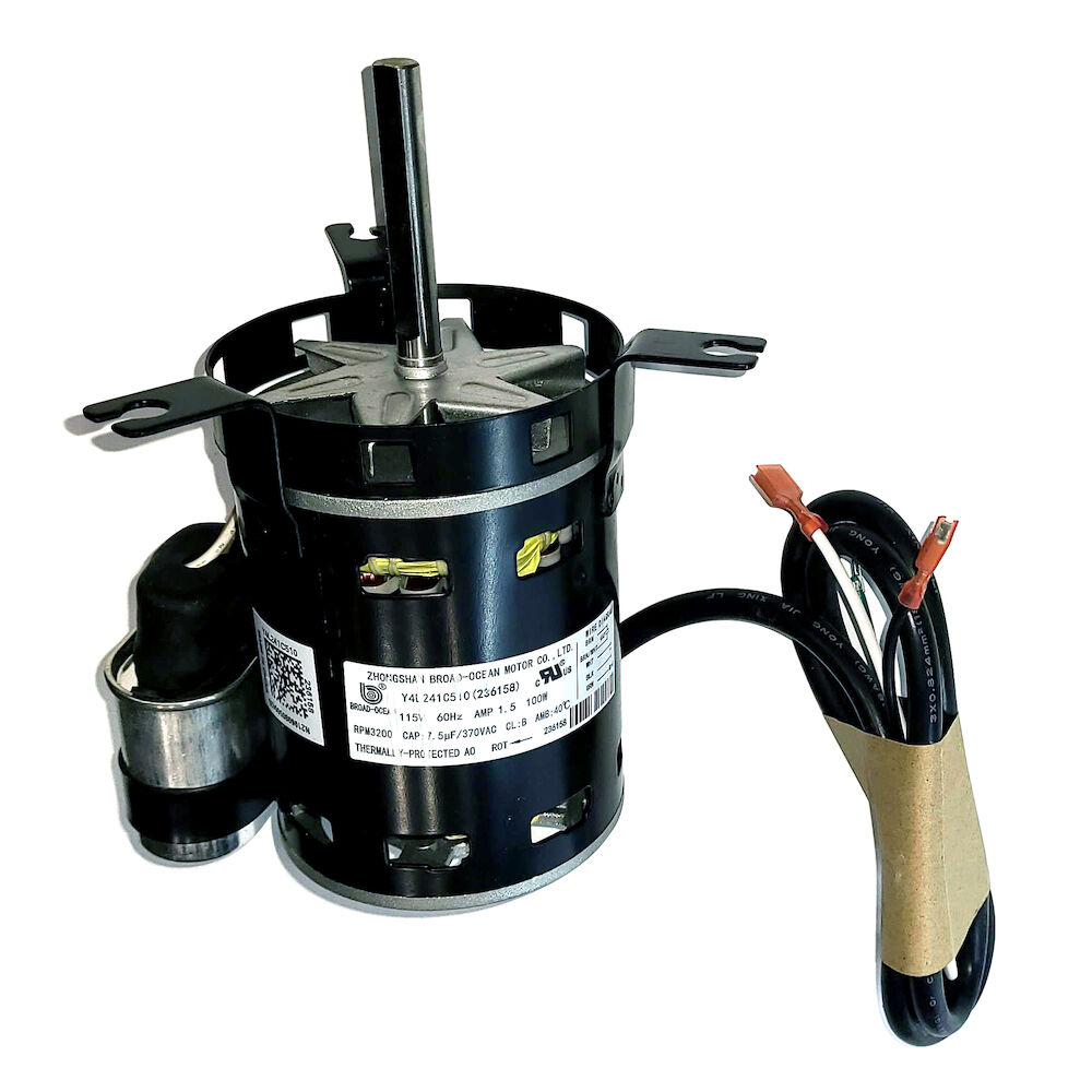 REZNOR 163891 Venter Motor and Capacitor, Open Air Over Enclosure, 115 V, 60 Hz, 1 Phase, 3.3 Frame, 3000 rpm Speed