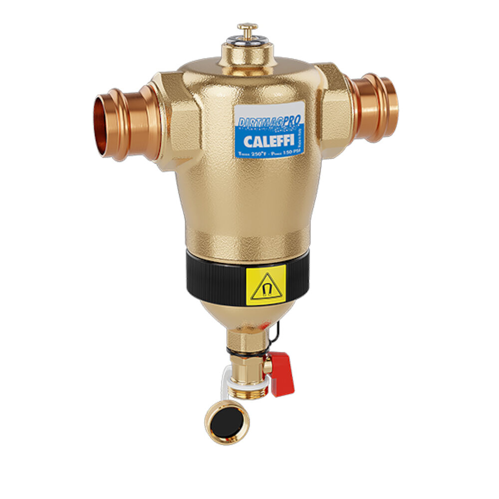 Caleffi 546366AM DIRTMAG PRO® - Dirt Separator with Dual 1 in, Integral Press, 150 psi Working, 32 to 230 deg F, Brass