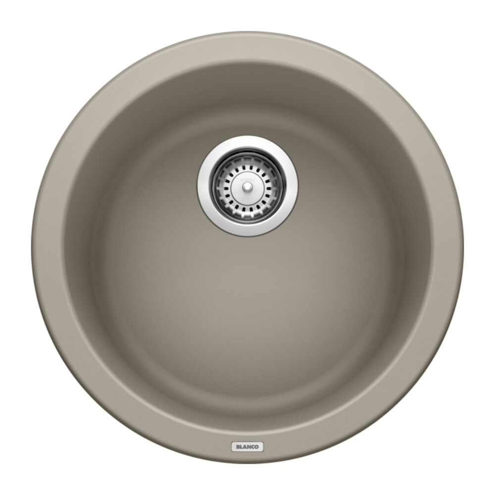517699 17-11/16" RONDO™ Drop-In/Under Mount Bar Sink, SILGRANIT®, Circular, Granite Composite, Truffle