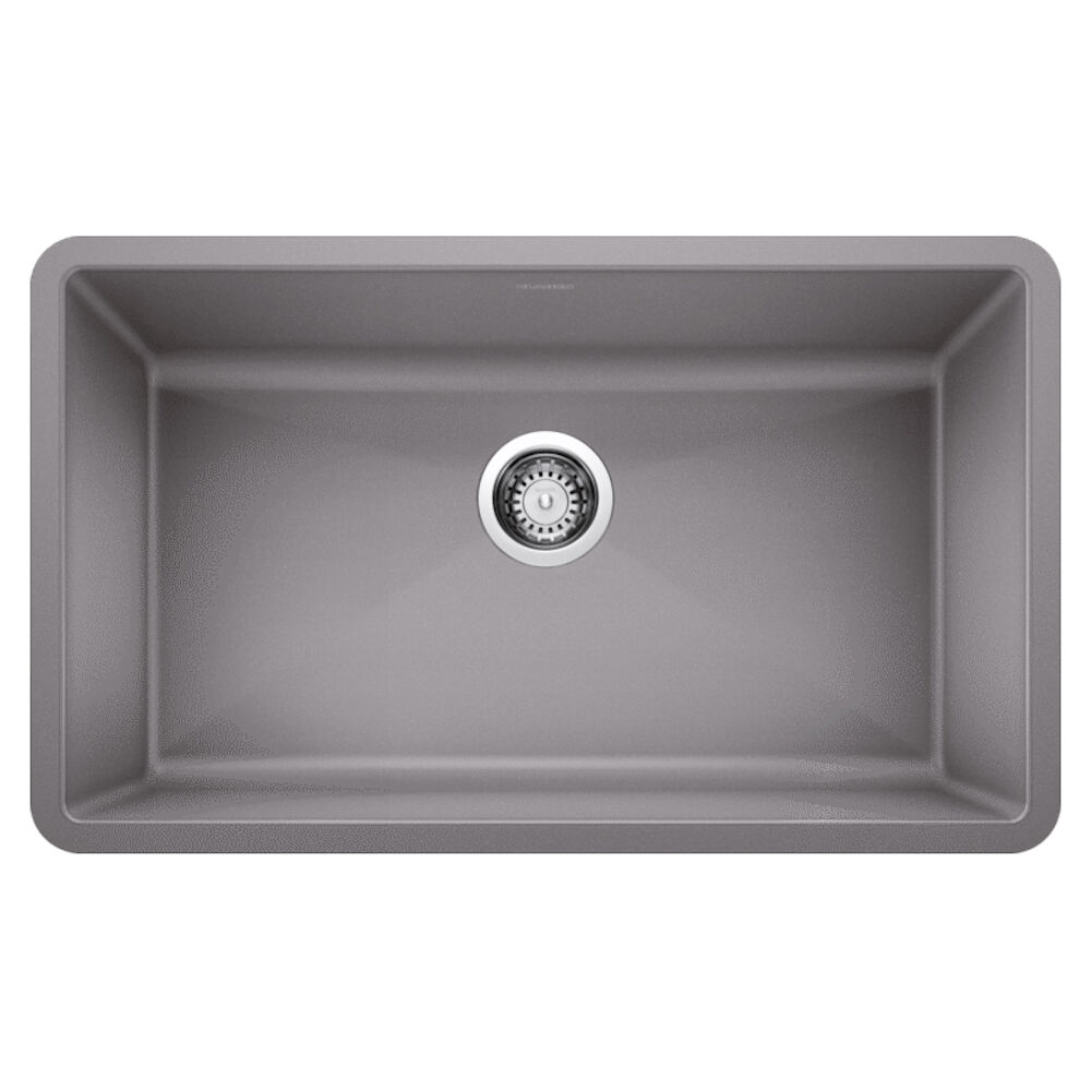 32" 440148 PRECIS™, Super Single Kitchen Sink, Undermount, Granite Composite, Metallic Gray