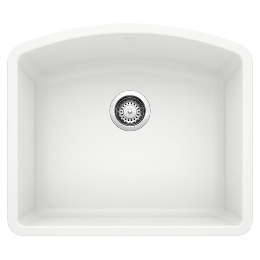 24" 440175 Kitchen Sink, DIAMOND™, D-Shape, Under Mount, Granite Composite, White