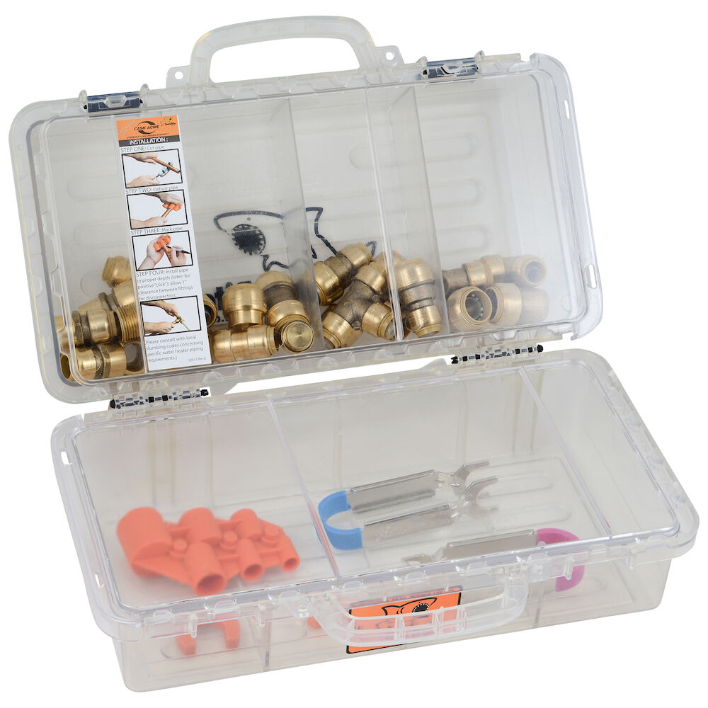 SharkBite® 22486LF Contractor Kit, 200 psi, 0 to 200 deg F, 26 Pieces, DZR Brass Tube